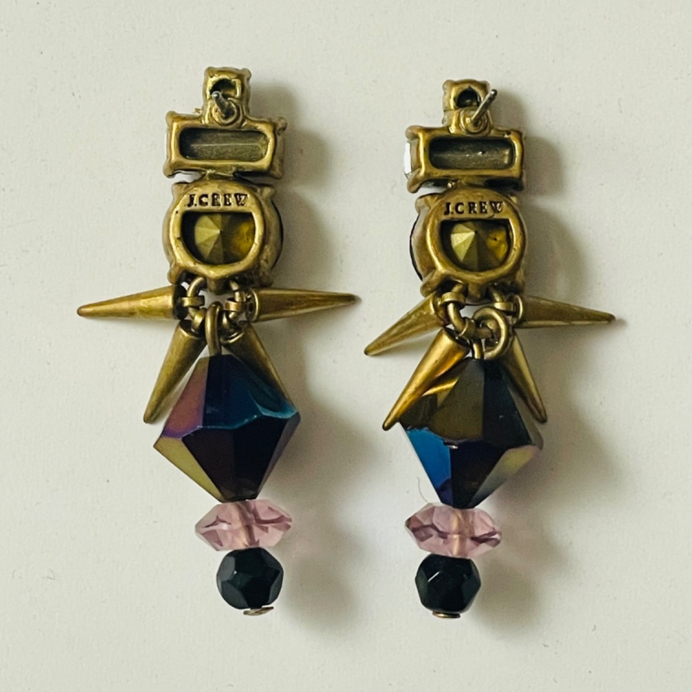 J. Crew Brasstone Multicolor Beaded Drop Earrings - Picture 2 of 5